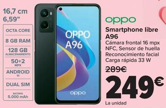 Carrefour Oppo smartphone libre a96 oferta