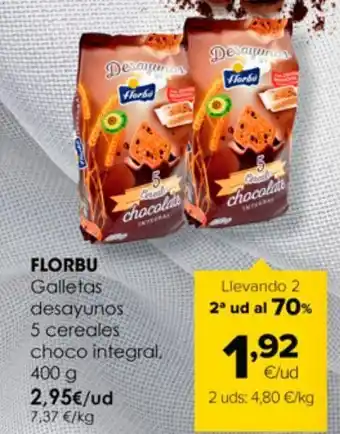 Autoservicios Familia Galletas desayunos 5 cereales choco integral florbu oferta