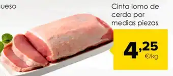 Autoservicios Familia Cinta lomo de cerdo por medias piezas oferta