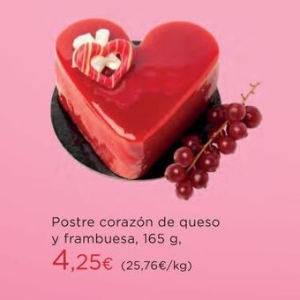 El Corte Inglés Postre corazón de queso y frambuesa oferta