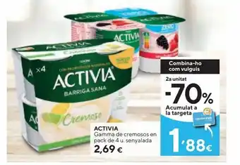 Caprabo Activia yogur cremoso lima limón pack 4x120 g oferta