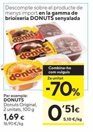 Caprabo Donuts donuts 2 uds 100 g oferta