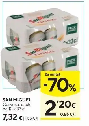 Caprabo San miguel cerveza pack 12x33 cl oferta