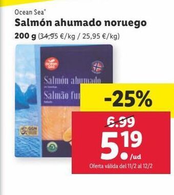 Lidl Salmón ahumado ocean sea oferta