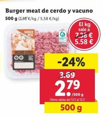 Lidl Hamburguesas oferta