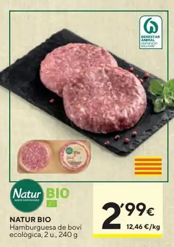 Caprabo Eroski natur bio hamburguesa de vacuno 2ud. 240 g oferta