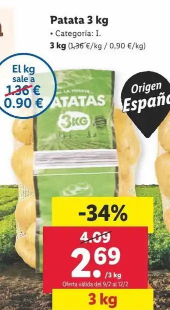 Lidl Patatas 3 kg oferta