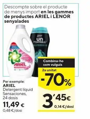 Caprabo Ariel detergente liquido sensaciones 24do oferta