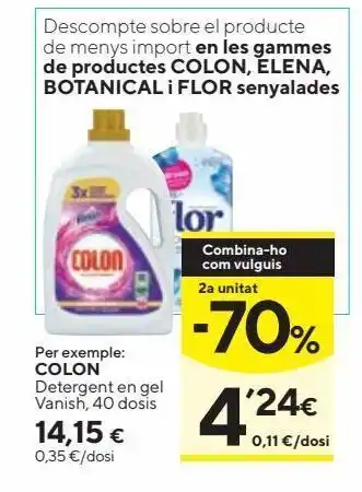 Caprabo Colon detergente gel vanish advance 40 dosis oferta