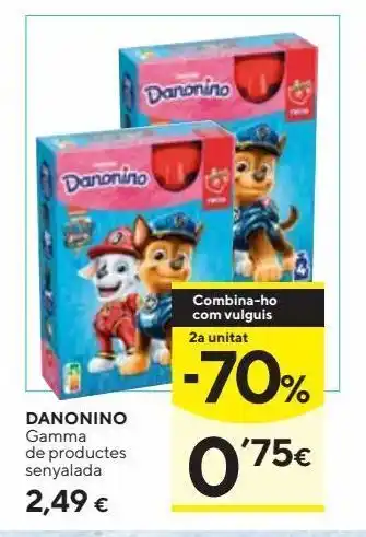 Caprabo Danonino yogur beber de fresa pack 4x70 g oferta