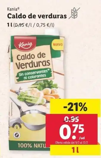 Lidl Caldo de verduras kania oferta