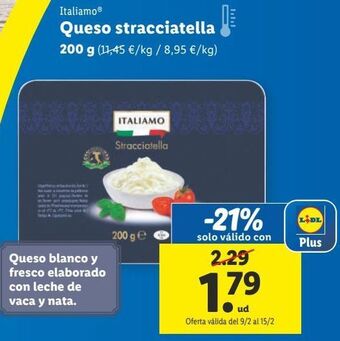Lidl Queso italiamo oferta