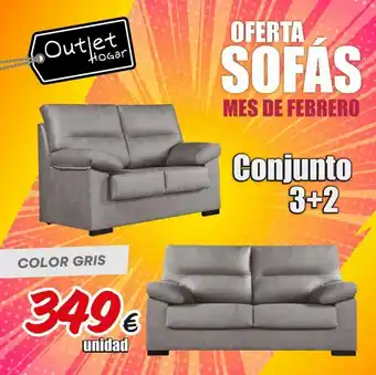 Outlet Hogar Outlet hogar color gris 349€ unidad oferta sofás mes de febrero conjunto 3+2 oferta