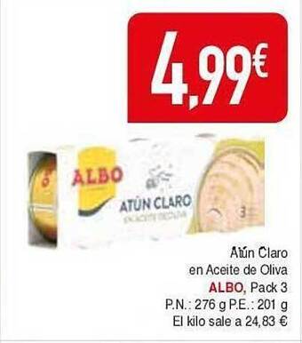 Masymas Atún claro en aceite de oliva albo oferta