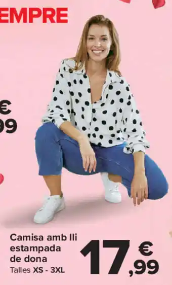 Carrefour Camisa Amb Lli Estampada De Dona oferta