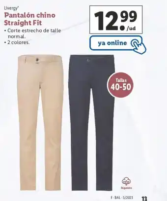 Lidl Pantalón Chino Straight Fit oferta