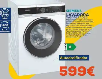 Siemens lavadora wg44g2aoes