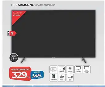 Tien 21 Led samsung ue43au7025kxxx oferta