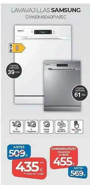 Tien 21 Lavavajillas samsung oferta