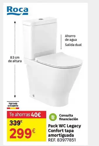 Leroy Merlin Pack wc legacy confort tapa amortiguada oferta