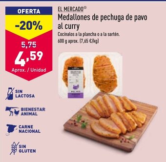 ALDI Medallones de Pechuga de Pavo al Curry oferta