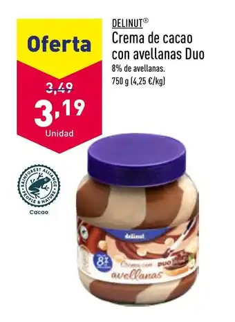 ALDI Crema De Cacao Con Avellanas Duo oferta