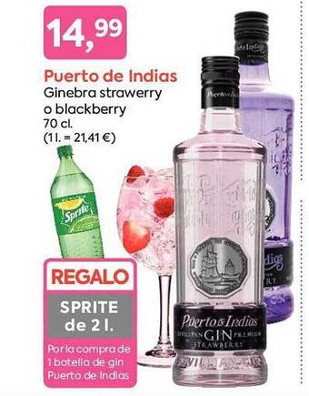 Suma Supermercados Puerto de indias ginebra strawberry o blackberry oferta