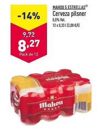 ALDI Mahou 5 estrellas cerveza pilsner oferta