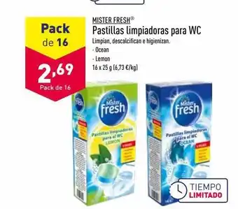 ALDI Mister fresh pastillas limpiadoras para wc oferta