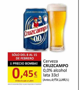 SPAR Cerveza cruzcampo oferta