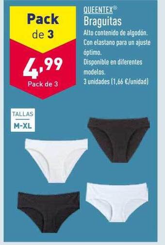 ALDI Queentex braguitas oferta
