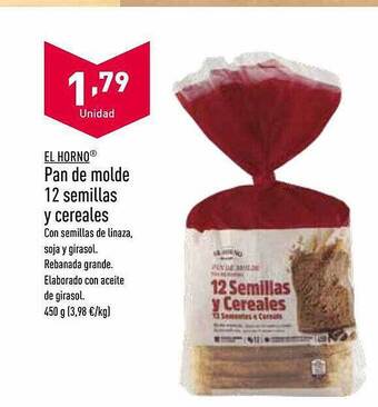 ALDI El horno pan de molde 12 semillas y cereales oferta