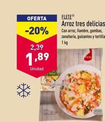 Flete arroz tres delicias
