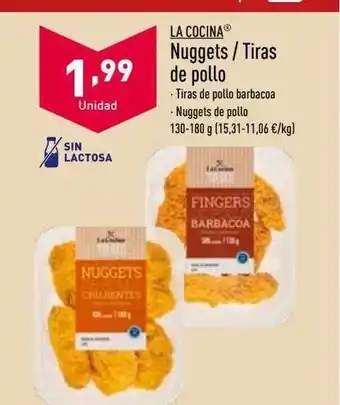ALDI La cocina nuggets tiras de pollo oferta