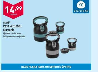 ALDI Crane pesa kettlebell ajustable oferta