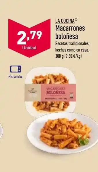 ALDI La cocina macarrones boloñesas oferta