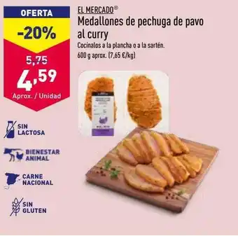 ALDI El mercado medallones de pechuga de pavo al curry oferta
