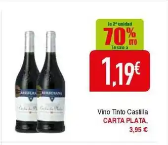 Masymas La 2a unidad 70% dto vino tinto castilla carta plata oferta