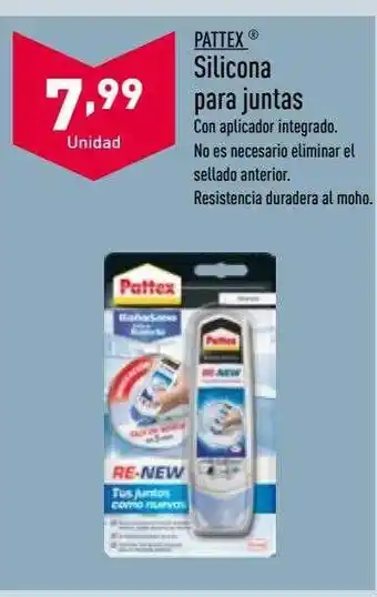 ALDI Pattex silicona para juntas oferta