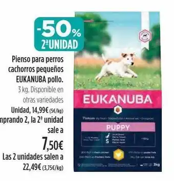 El Corte Inglés Pienso para perros cachorros pequeños eukanuba pollo oferta