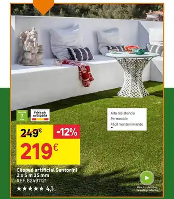 Leroy Merlin Césped artificial santorini oferta