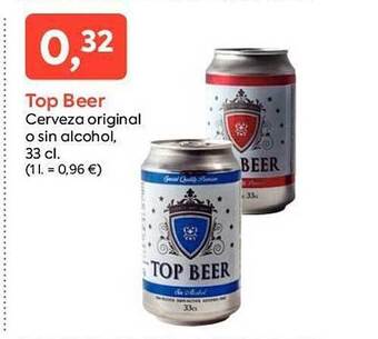Suma Supermercados Top beer cerveza original o sin alcohol oferta