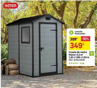Leroy Merlin Keter caseta de resina manor 2.2 m2 oferta