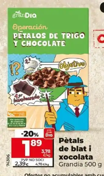 Dia Pètales de Blat i Xocolata oferta