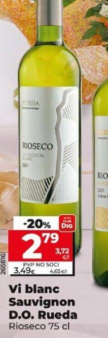 Dia Vi Blanc Sauvignon D.O. Ruedo oferta