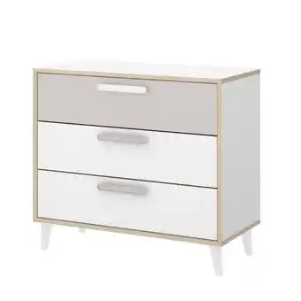 Centro Hogar Sanchez Cómoda de 3 cajones en blanco y gris modelo boreal 03k228439 oferta
