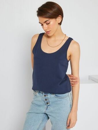 Kiabi Camiseta sin mangas larga de punto liso oferta