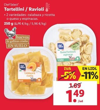 Lidl Tortellinis chef select oferta