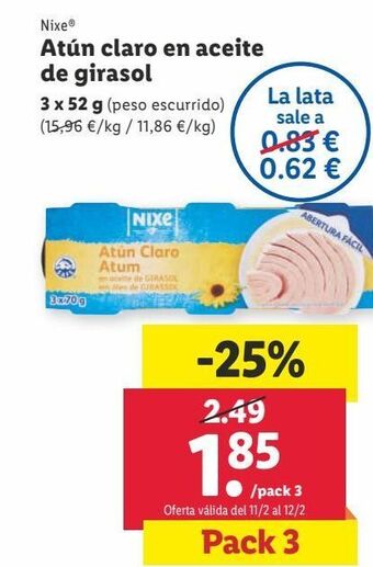 Lidl Atún claro nixe oferta