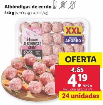 Lidl Albóndigas oferta